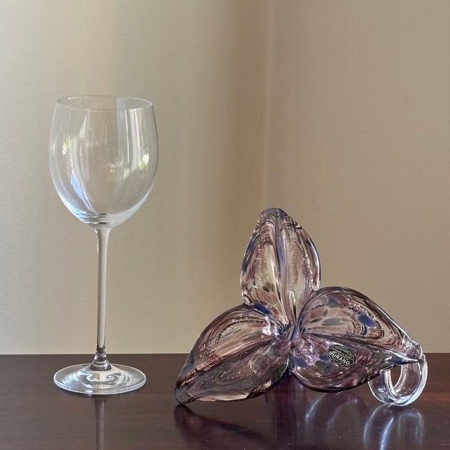 Contemporary Vintage Murano Hand-Blown Italian Art Glass Flower Sculpture For Sale - Image 3 of 17