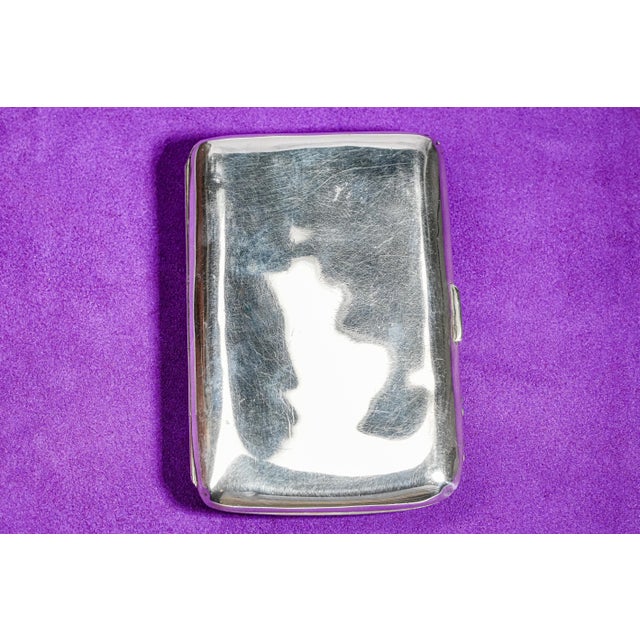 Large Antique Sterling Silver Armorial Coat of Arms Boar Latin Motto Crest Cigar Card Case Holder Wallet Tobacciana For Sale - Image 17 of 17