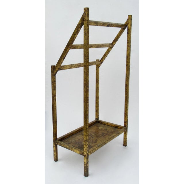 Vintage C.1950's Hollywood Regency Gilt Metal Tiered Towel Rack, Umbrella Stand For Sale In West Palm - Image 6 of 13