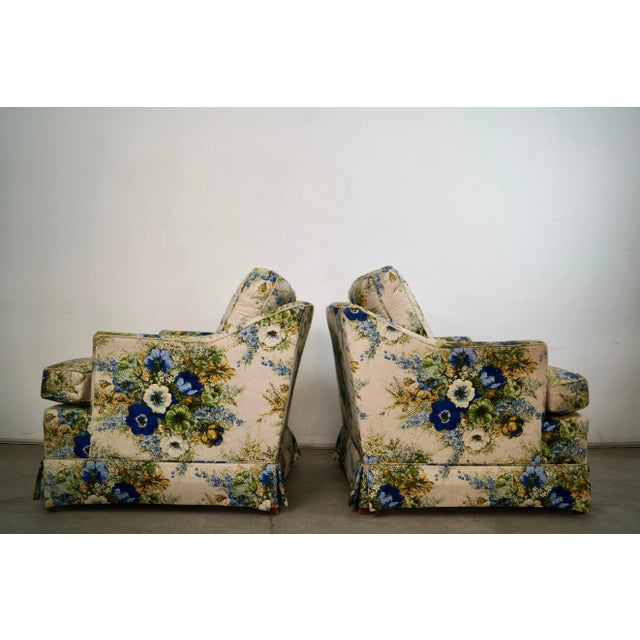 Wood 1960’s Mid-Century Modern Floral Lounge Chairs by Ethan Allen - A Pair For Sale - Image 7 of 12