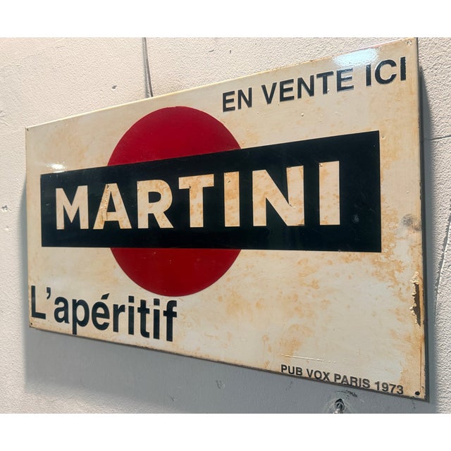 Mid-Century Modern Vintage Martini Lapéritif Advertising Sign, 1973 For Sale - Image 3 of 6