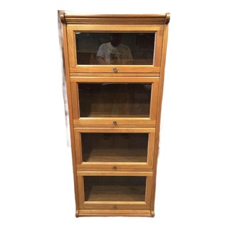 Lawyers Oak Bookcase/Storage Tall Cabinet With Retractable Glass Feature For Sale