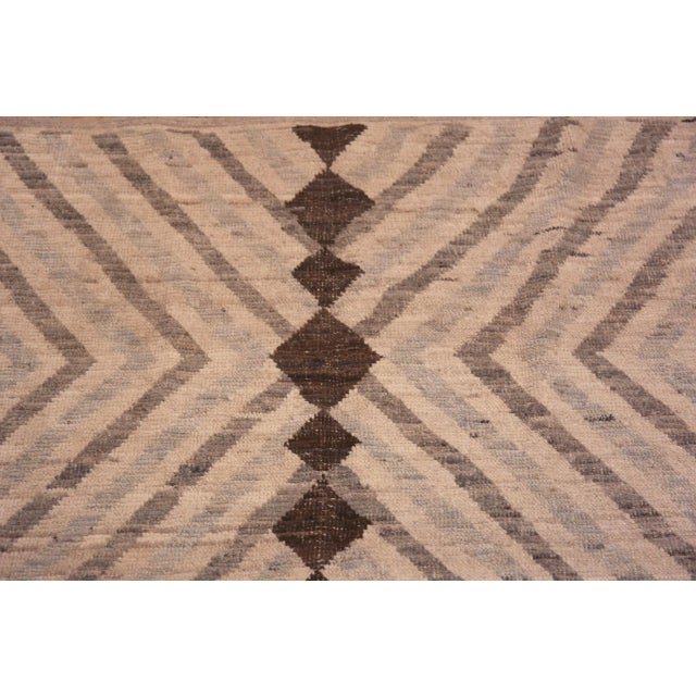 Nazmiyal Collection Modern Brown Chevron Moroccan Rug For Sale - Image 4 of 6