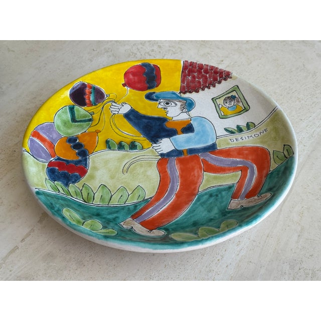 DeSimone Desimone Large Italian Plate With Balloons Signed For Sale - Image 4 of 8