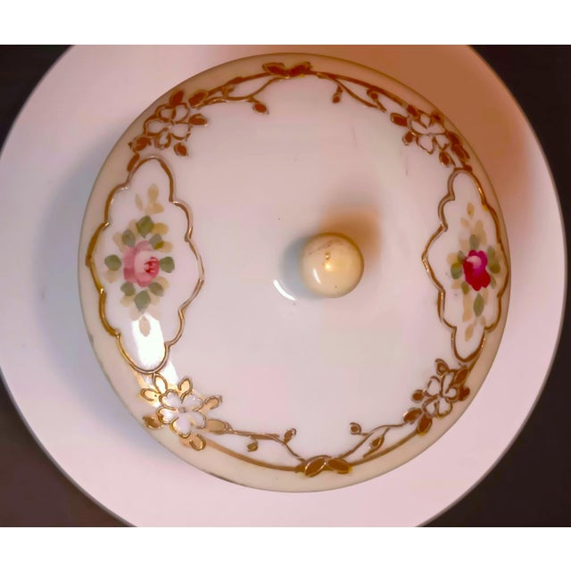 Antique Nippon Morimura 1891~1921 Button, Trinket, Porcelain Pedestal Dish. For Sale - Image 17 of 18
