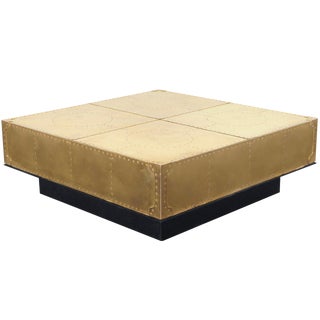 Vintage Brass Coffee Table by Sarreid For Sale