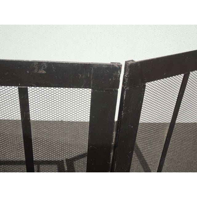 Vintage French Country Black Three Panel Fireplace Screen For Sale - Image 10 of 16
