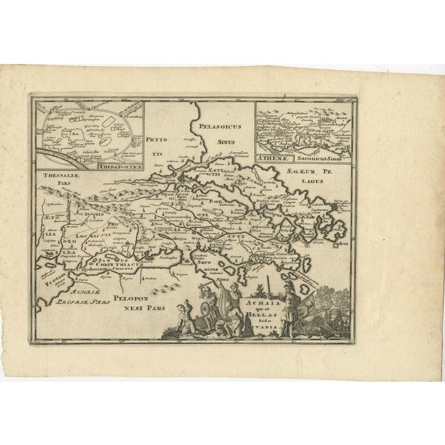 Antique Map of the Coast of Part of Greece, 1729 For Sale - Image 6 of 7