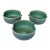 Set of Three Vintage Matte Teal Glaze Studio Ceramic Bowls by Deanna Nichols For Sale