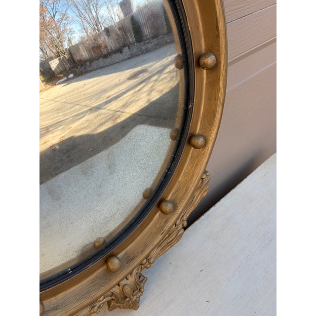 American Federal Giltwood Eagle Bullseye Convex Mirror For Sale - Image 11 of 14