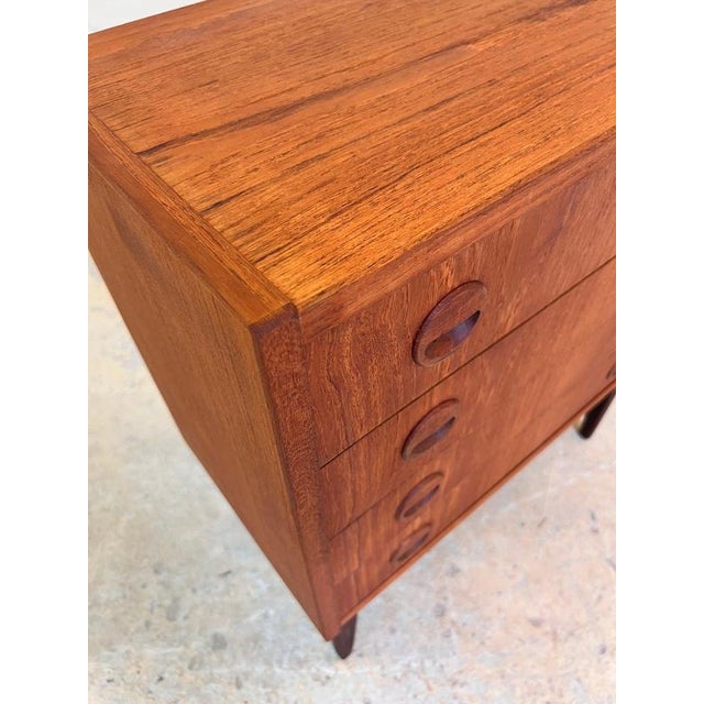 Danish Teak Chest of Drawers with Round Recessed Handles For Sale - Image 5 of 11
