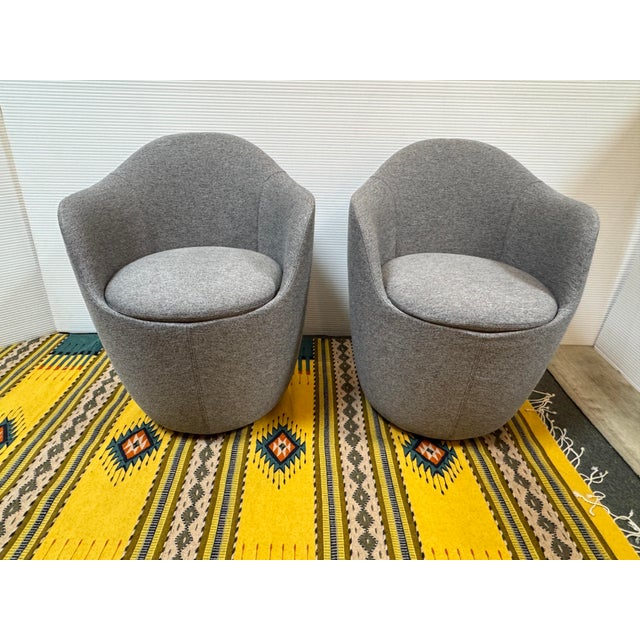 2020s Hlynur Atlason for Design Within Reach Lína Swivel Dining Chairs, Pair For Sale - Image 5 of 14