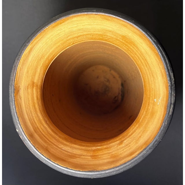 1960s Vintage 1960s Guatemalan Mid Century Modern Clay Aztec Motifs Baluster Vase For Sale - Image 5 of 6