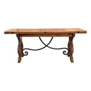 19th Century Spanish Baroque Oak Flip Top Table For Sale