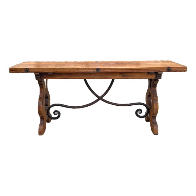 19th Century Spanish Baroque Oak Flip Top Table For Sale