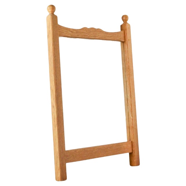 Wall Mirror in Oak in the style of Guillerme Et Chambron by Meubelfabriek Oisterwijk, 1970s For Sale