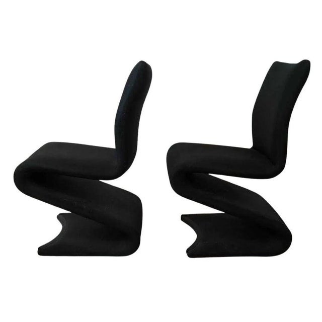 Mid-Century Modern Set of Eight Mid Century Modern Zig Zag Dining Chairs For Sale - Image 3 of 4