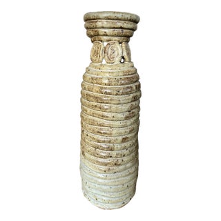 Stacked Coil Studio Pottery Vase Rose 08’ For Sale