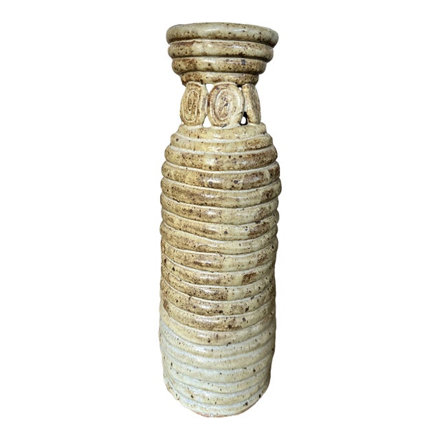 Stacked Coil Studio Pottery Vase Rose 08’ For Sale