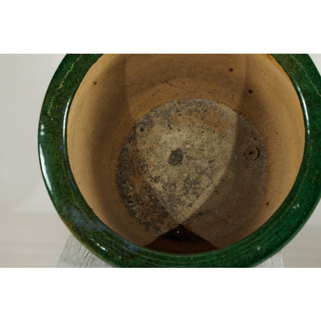 Large Chinese Green Glazed Planter with Dragon Relief and Decorative Motifs For Sale - Image 11 of 18