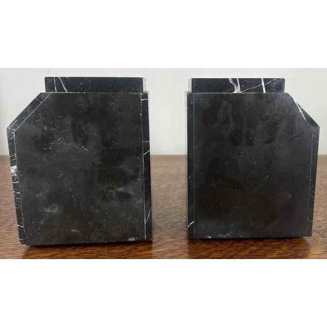 Vintage French Art Deco Style Marble and Mantel Clock For Sale - Image 6 of 7