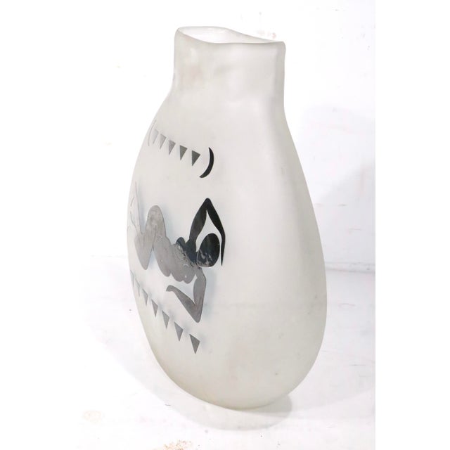 Glass Cameo Art Glass Vase Att. To Fellerman and Raabe C. 1990's For Sale - Image 7 of 13