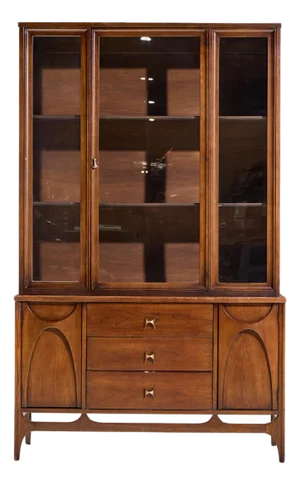 Broyhill Brasilia Mid Century Walnut China Cabinet