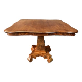 19th Century Mahogany & Cherry Square Pedestal Dining Table For Sale