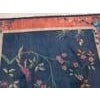 1920s Blue Navy Floral Antique Chinese Art Deco Rug 6' X 8'8" Handknotted Wool Carpet For Sale In New York - Image 6 of 6