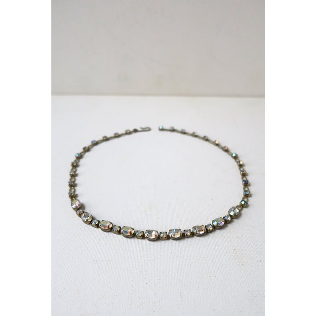 Light Pink Choker Necklace Iridescent Rhinestones, Circa Early-20th Century For Sale - Image 8 of 13