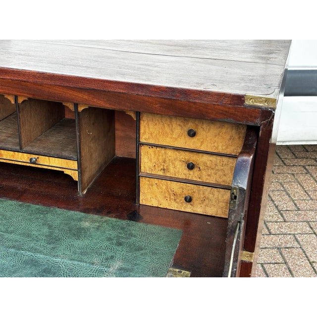 Mahogany Campaign Secretaire Chest of Drawers. Mahogany Campaign Secretaire Chest of Drawers. For Sale - Image 15 of 17