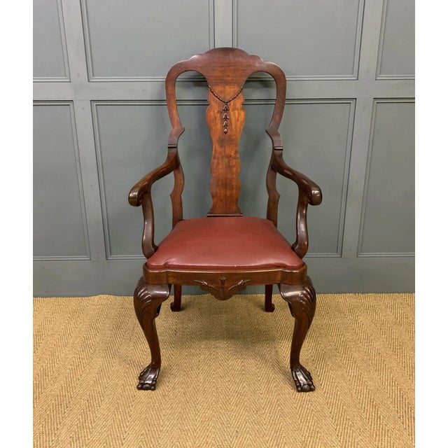 Brown Antique High Back Armchair in Walnut, 1910 For Sale - Image 8 of 10