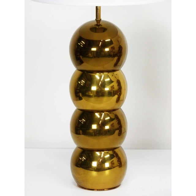 Kovacs Brass Stacked Ball Lamps A Pair Chairish