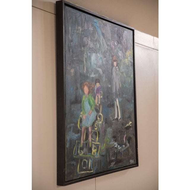 Arts & Crafts Grace B. Keogh Painting "Hop Scotch Girls" For Sale - Image 3 of 8