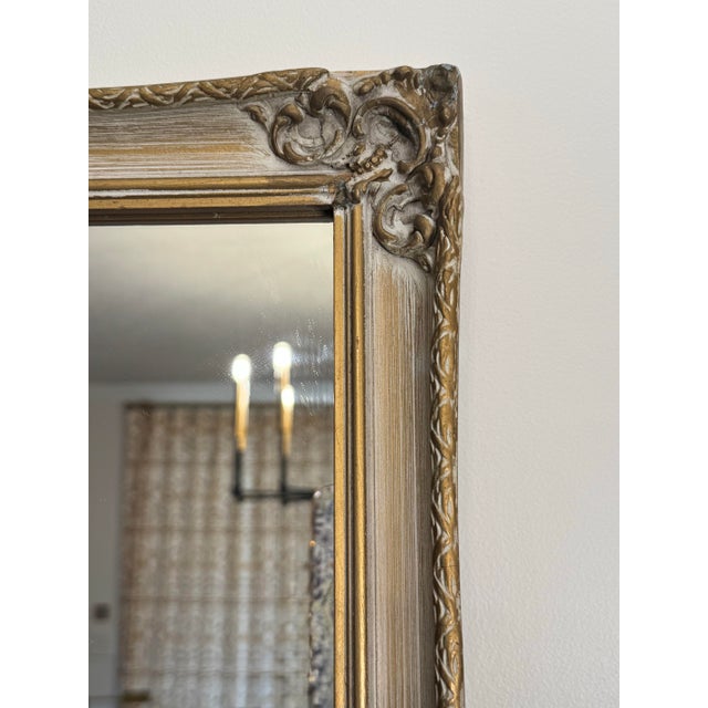French Provincial Soft Gold Solid Wood Wall Mirror For Sale In Houston - Image 6 of 12