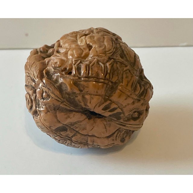 Late 19th Century Antique Detailed Hand Carved Chinese Figural Walnut Shell For Sale - Image 5 of 8