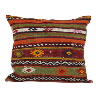 Striped Turkish Kilim Pillow Cover For Sale