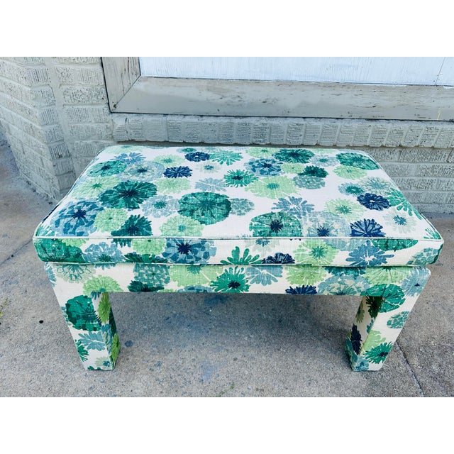 1970s Vintage Bench, Original Fabric! For Sale - Image 5 of 7