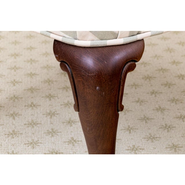 Gray Mid 20th Century Queen Anne Style Mahogany Upholstered Armchair For Sale - Image 8 of 11