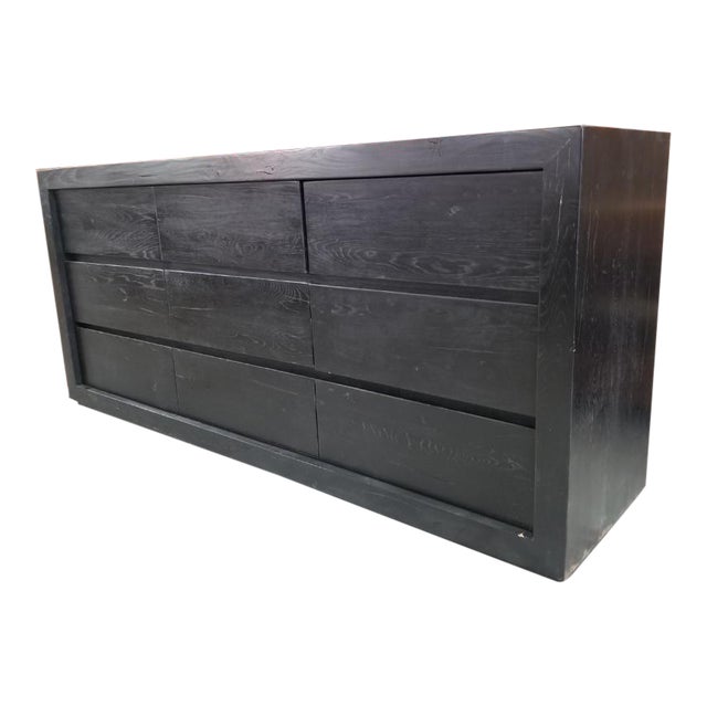 Restoration Hardware Reclaimed Black Oak Russian Oak 9 Drawer Dresser | Chairish