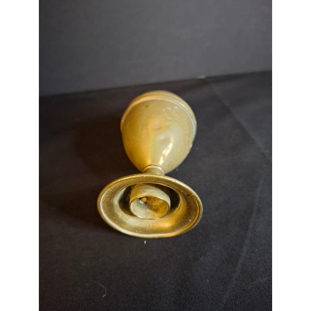 Antique 1840s Spun Brass Standalone Lard / Burning Fluid Lamp Flat Wick Burner For Sale In Boston - Image 6 of 16