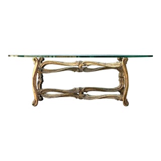 Vintage Gilt Tipped Coffee Table After Maison Jansen For Sale