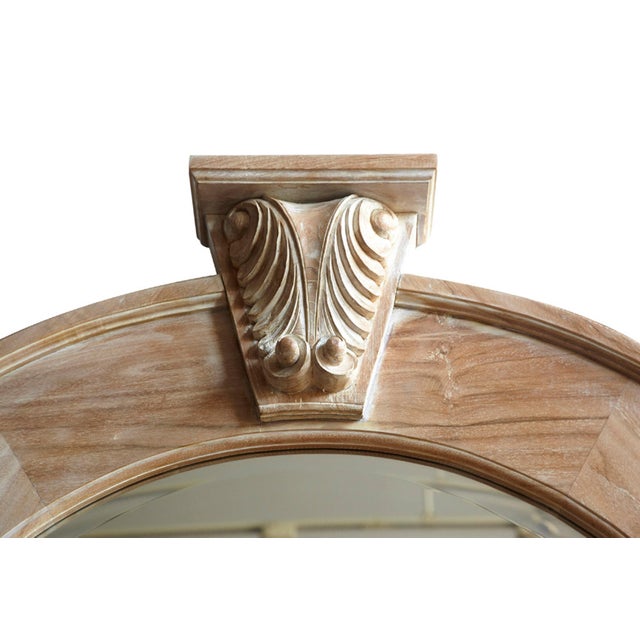 2010s Andrianna Shamaris Classic Teak Wood Carved Mirror For Sale - Image 5 of 5