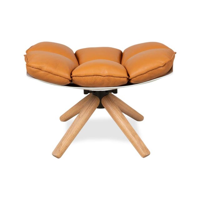 Set of Husk Lounge Chair and Ottoman in Cognac Leather from B&B Italia / C&B Italia For Sale - Image 15 of 17