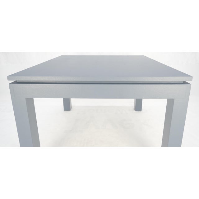 Enrique Garcel Square Parsons Style Cloth Wrapped Grey Lacquer c1970s Center Occasional Table For Sale - Image 4 of 5