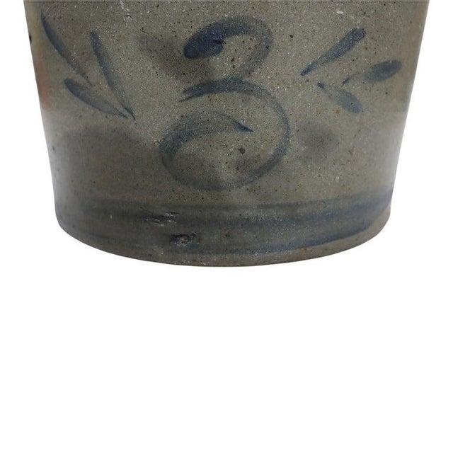 Early 20th Century Williams & Repertoire Greensboro, Pa 3-Gallon Blue Decorated Stoneware Crock For Sale - Image 5 of 11