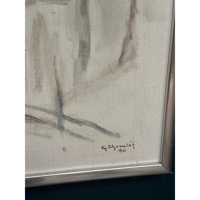 Kj. Shemlot, Winter Trees, 1980, Oil Painting on Canvas, Framed For Sale - Image 6 of 14