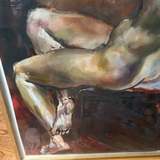 20th Century Oil on Board Framed Signed Depicting View of Naked Lady For Sale In Washington DC - Image 6 of 10