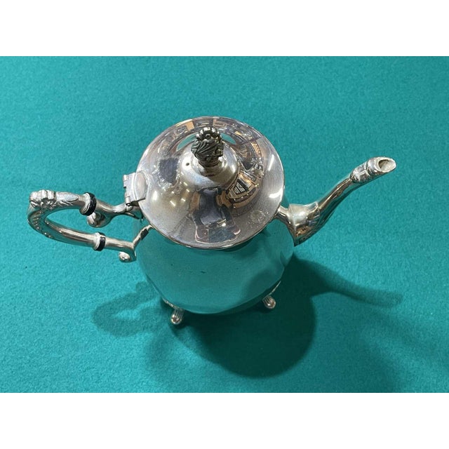 English Silver-Plated Metal Teapot, 1950s, in Good conditions. Designed 1950 to 1959