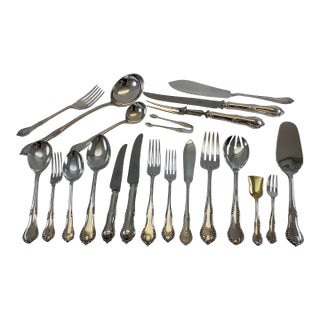 1980s Silver Complete European Cutlery Set 145 Pieces, Chesterfield Pattern - 145 pcs For Sale